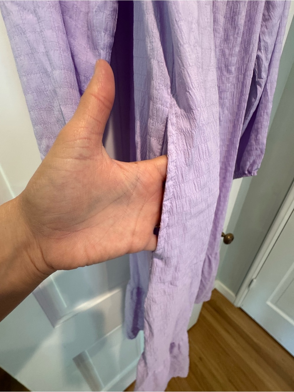 Dressed in LALA Lavender Dress with Peach Trim NWT size Small - Picture 7 of 11